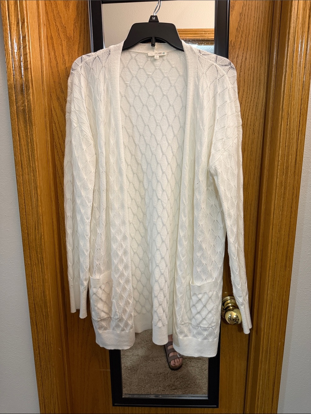 The Pulse Boutique-Lightweight Open-Front White Cable Knit Cardigan